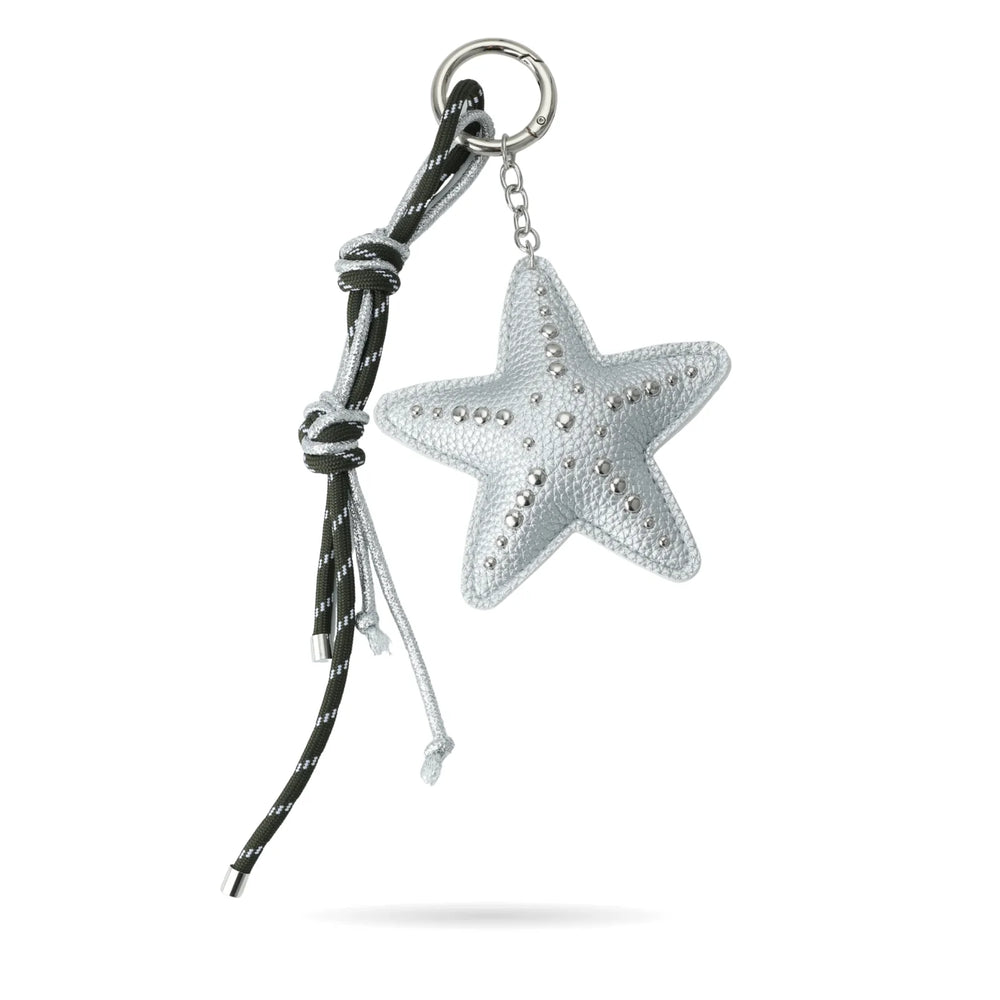 Silver Studded Starfish Bag Charm