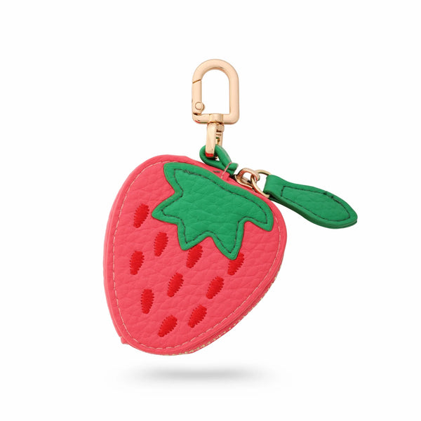 Pink Strawberry Coin Purse Bag Charm