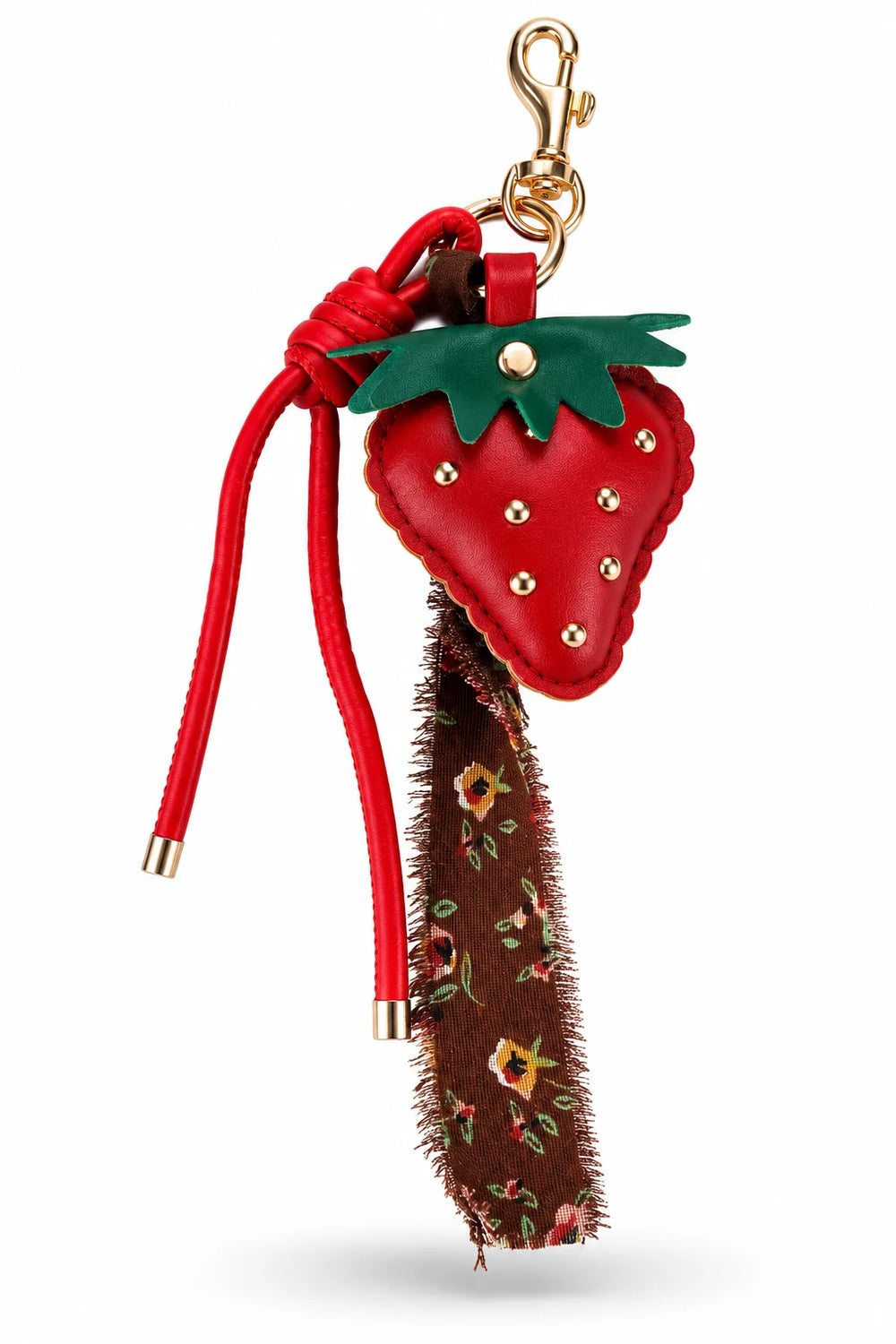 Red Studded Strawberry Bag Charm