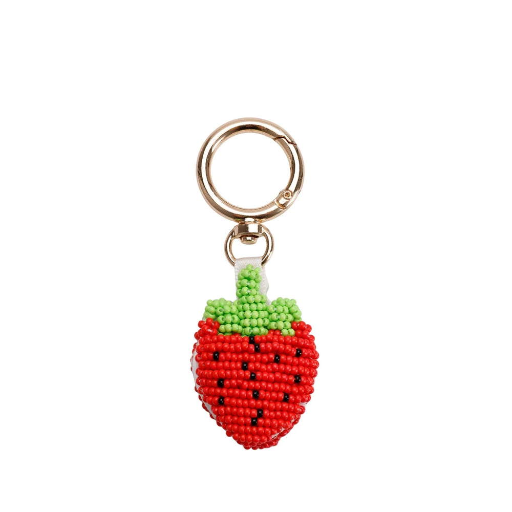 Red Beaded Strawberry Bag Charm