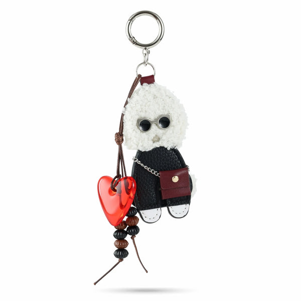 White Poodle Bag Charm 