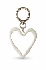 White Heart Outline Bag Charm