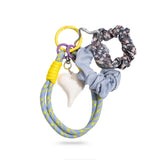 Blue and Yellow Cord Hair Tie Bag Charm