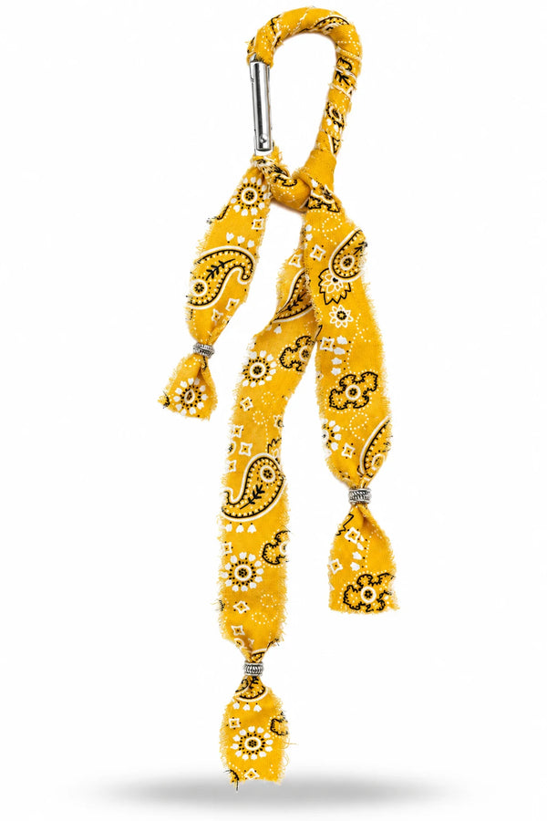 Yellow Paisley Bandana Tassel Bag Charm
