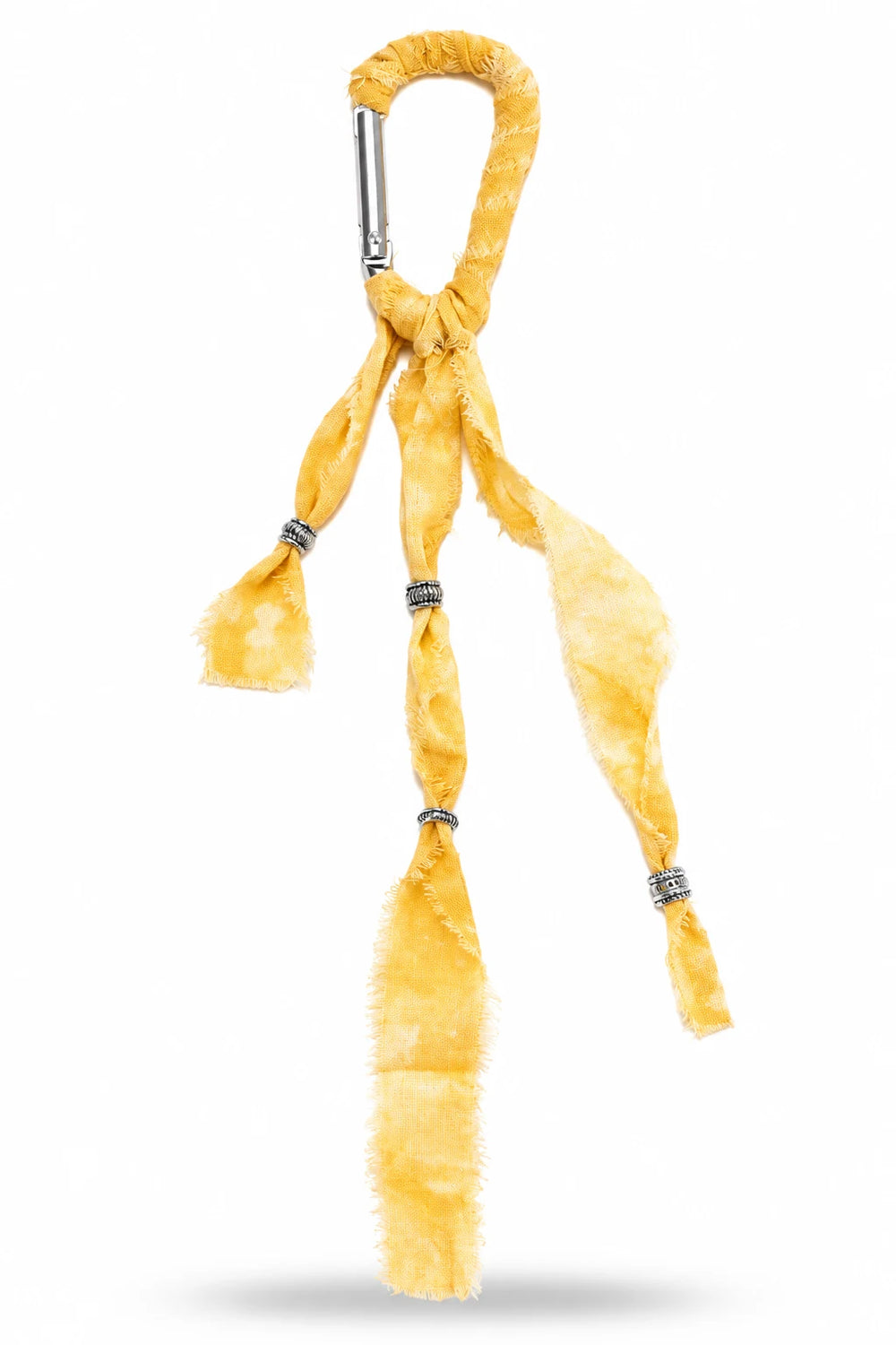 Pale Yellow Fabric Tassel Bag Charm