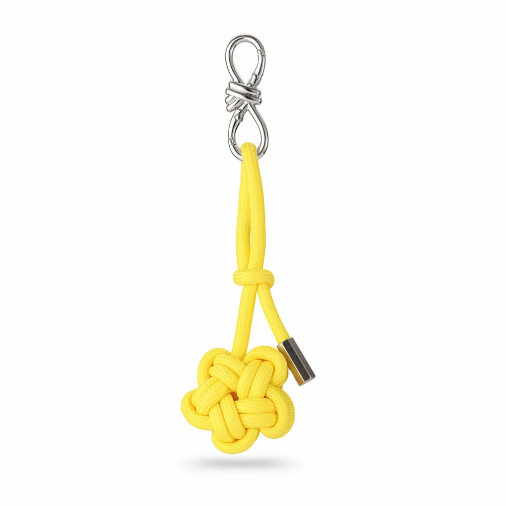 Bright Yellow Knotted Rope Bag Charm